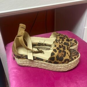 Cheetah print platform sandals